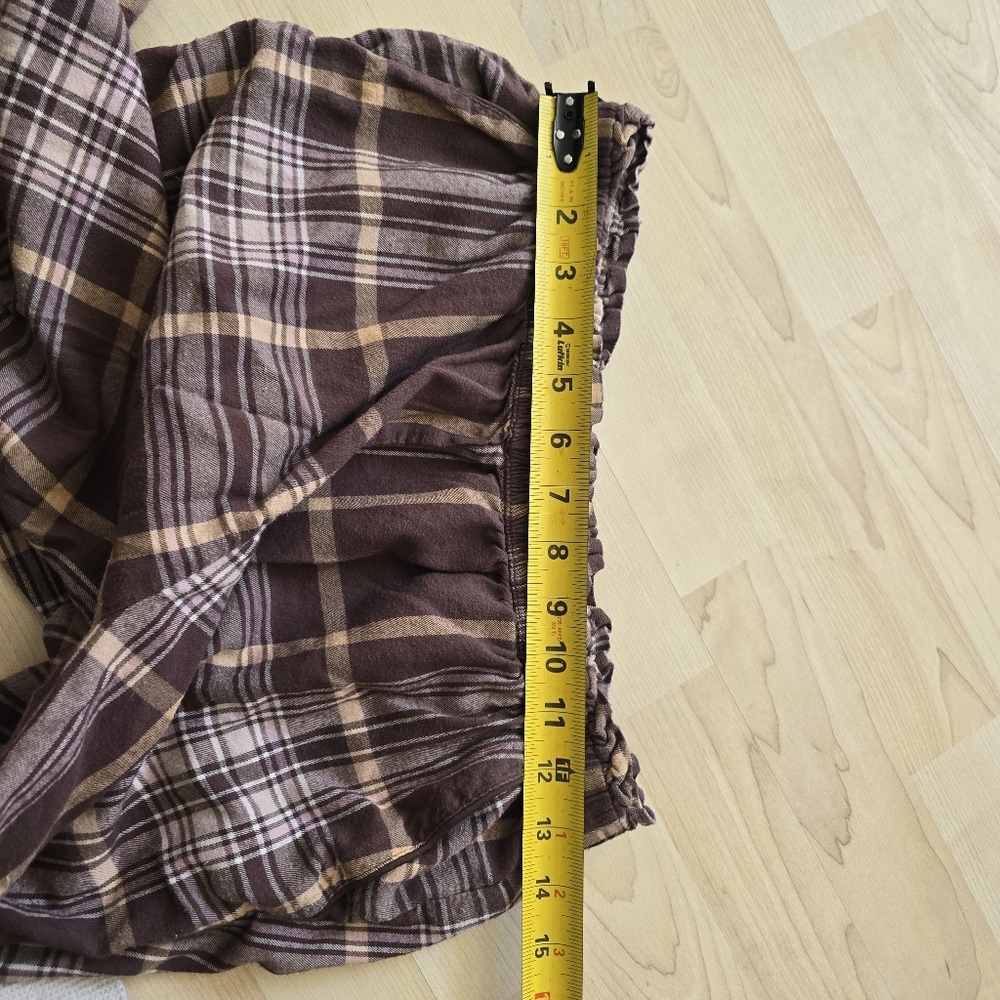 Aerie Brown Plaid Pajama Joggers Size Medium - Picture 10 of 12